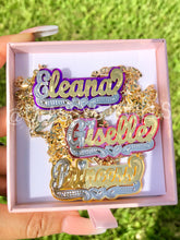 Load image into Gallery viewer, MIRRORED NAMEPLATE NECKLACE