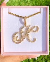 Load image into Gallery viewer, CURSIVE LETTER PENDANT + ROPE CHAIN