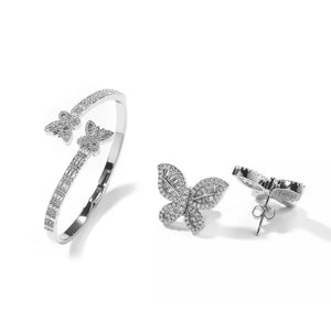 'IVONNE' BUTTERFLY EARRING & BRACELET SET