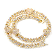Load image into Gallery viewer, HEART CUBAN NECKLACE

