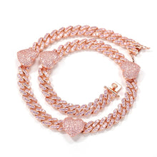 Load image into Gallery viewer, HEART CUBAN NECKLACE
