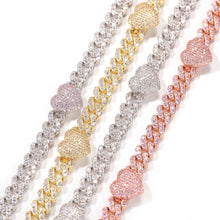 Load image into Gallery viewer, HEART CUBAN NECKLACE
